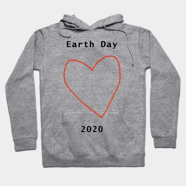 Red Heart Outline for Earth Day Hoodie by ellenhenryart